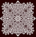 White Vector Lace Doily Frame Royalty Free Stock Photo